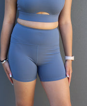 Ladies blue workout shorts