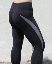 Black with grey capri length leggings