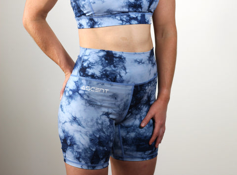 Ladies workout shorts, blue