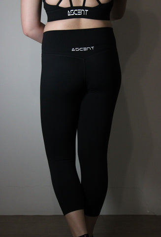 Women's Black capri leggings, high waisted