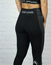 Two toned black and charcoal 7/8 leggings