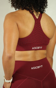 Red crop, with support, lazer cut back