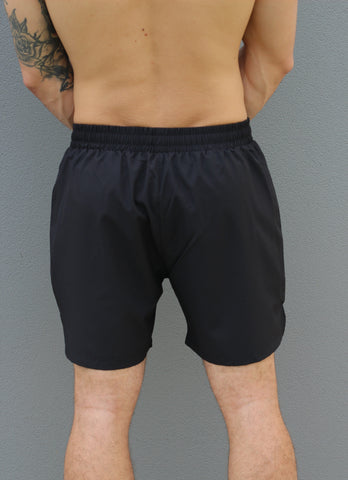 Black shorts , with zip pockets