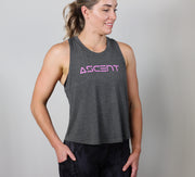 Dark Grey gym tank top. with racer back.