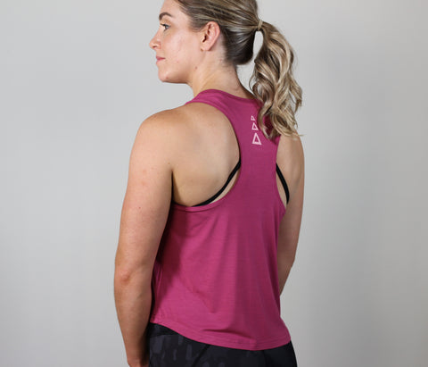 Pink gym tank top, in bamboo fabrication